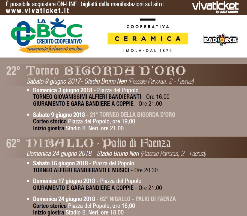 La Bigorda D'Oro e Niballo Palio di Faenza, sponsor LA BCC