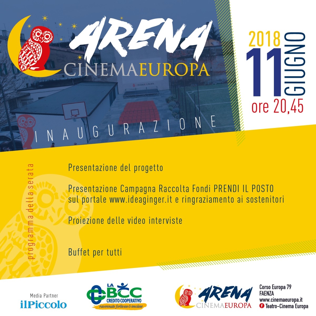 Inaugura l'Arena Cinema Europa a Faenza