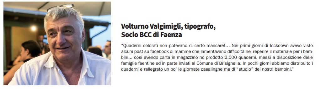 Volturno Valgimigli, Socio de LA BCC a Faenza