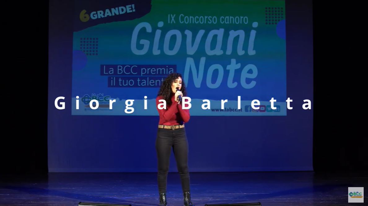 Giorgia Barletta, Associazione T'Incanto Lugo, vincitrice Giovani Note 2020