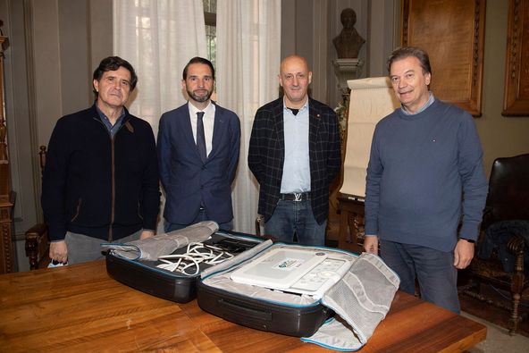 Da sinistra, Fabio Berveglieri Ausl Imola; Marco Rossi e Paolo Mongardi, LA BCC; Andrea Rossi, Ausl