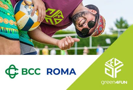 Immagine della Green4Fun con il logo della manifestazione e di BCC Roma