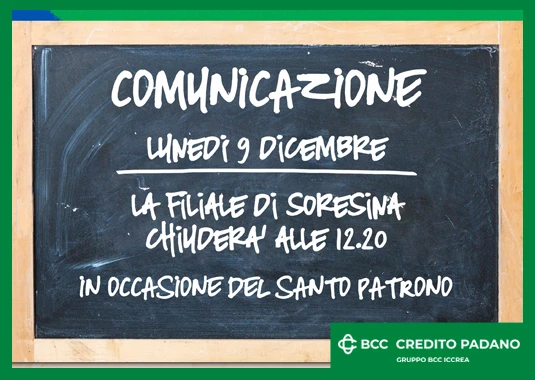 Lavagna con indicazioni chiusura agenzia