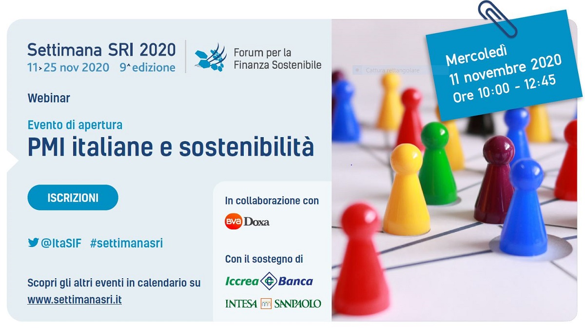 Mercoledì 11 webinar PMI italiane e sostenibilità