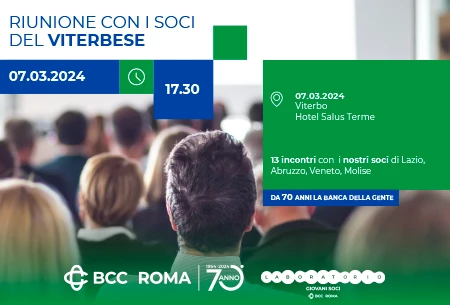 Verso l’Assemblea 2024: BCC Roma incontra i Soci del Viterbese