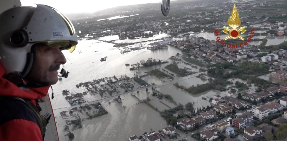 Immagine aerea alluvione toscana