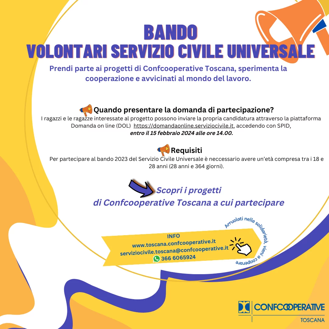 Locandina Bando Servizio Civile Confcooperative