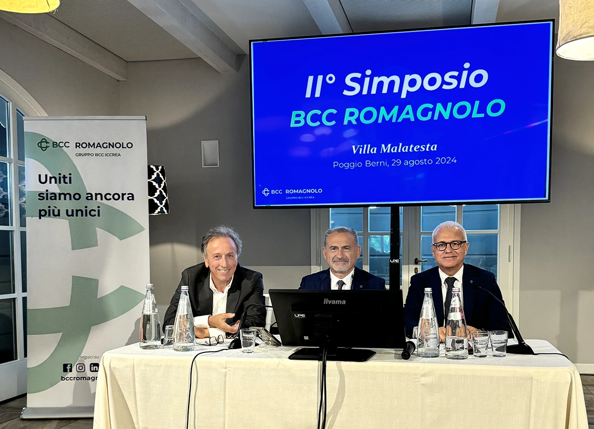 In foto da sinistra: il Presidente Roberto Romagnoli, Daniele Bagni Direttore Generale e Roberto Cuppone, Vicedirettore