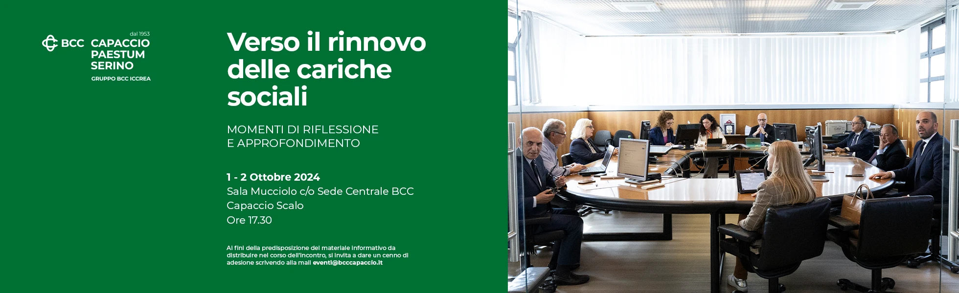 Rinnovo Cariche. Incontri 1 e 2 ottobre