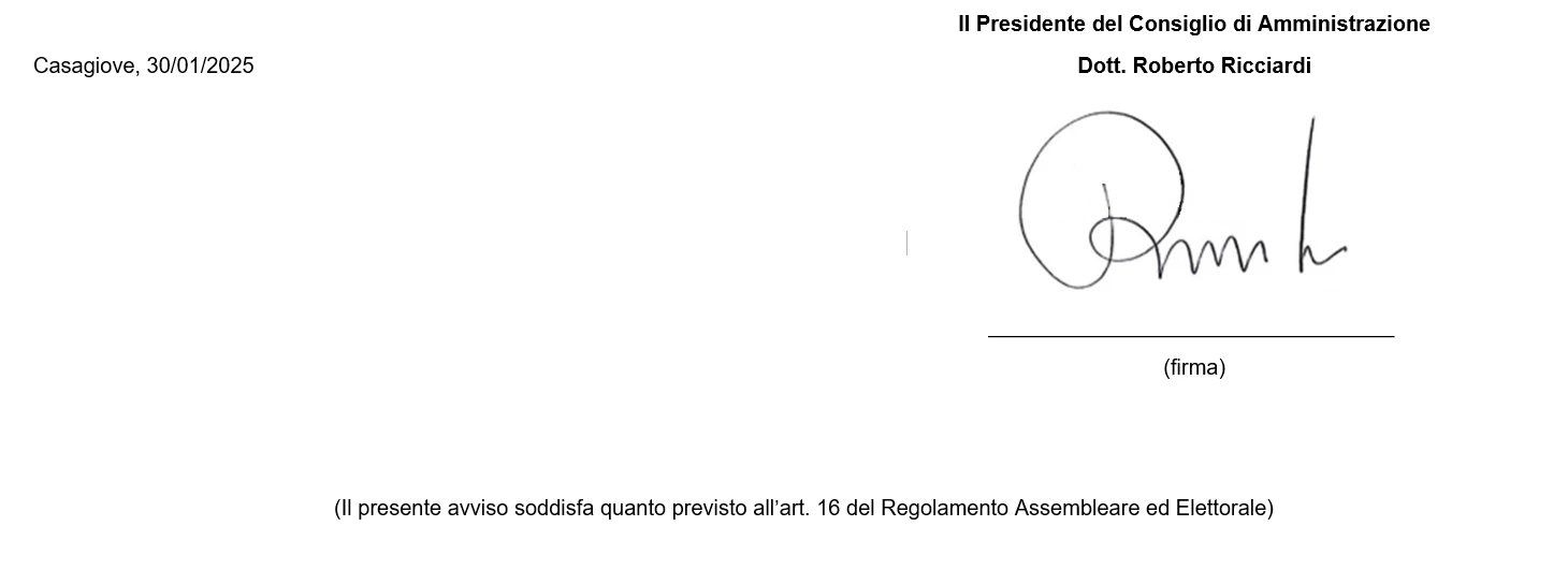 firma news avviso per i soci