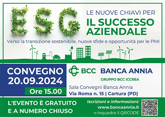 Convegno ESG - Le nuove chiavi per il successo aziendale 20/9/2024 ore 15,00