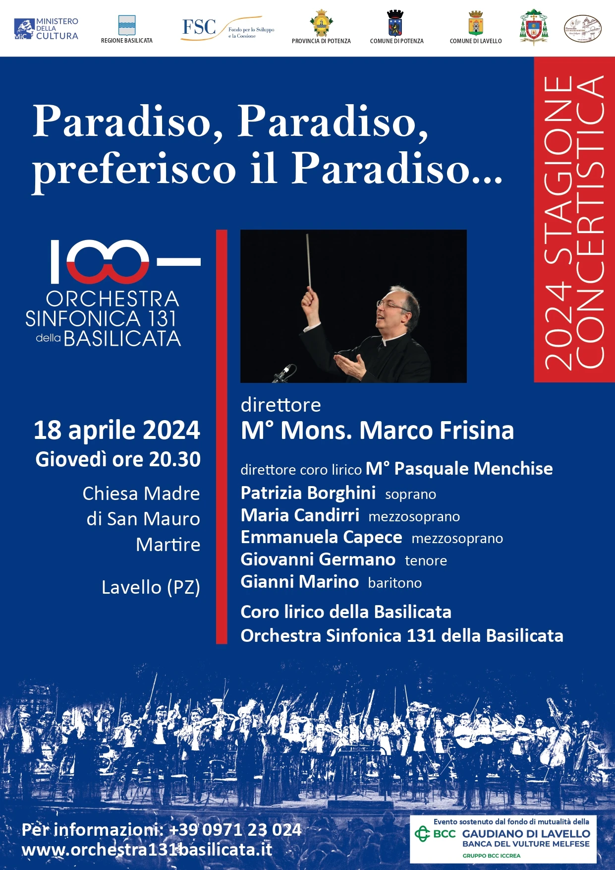 Concerto Orchestra Sinfonica 131 Basilicata - don Marco Frisina